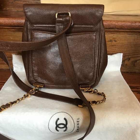 VINTAGE CHANEL CC LOGO CHAIN BACKPACK CAVIAR SKIN main image 4